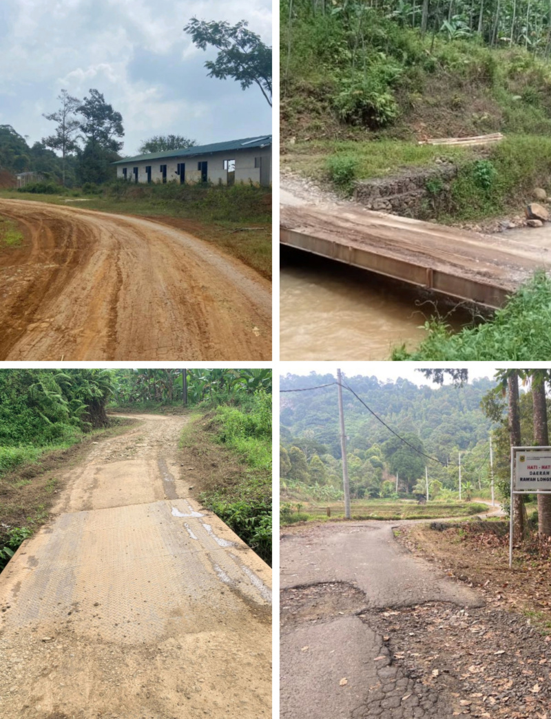 Kondisi Terkini, infrastruktur dibeberapa lokasi di wilayah Desa Cileuksi, Kecamatan Sukajaya, Kabupaten Bogor.