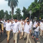 Rudy Susmanto bersama Gerindra mengantar berkas pendaftaran bacaleg ke KPU Kabupaten Bogor