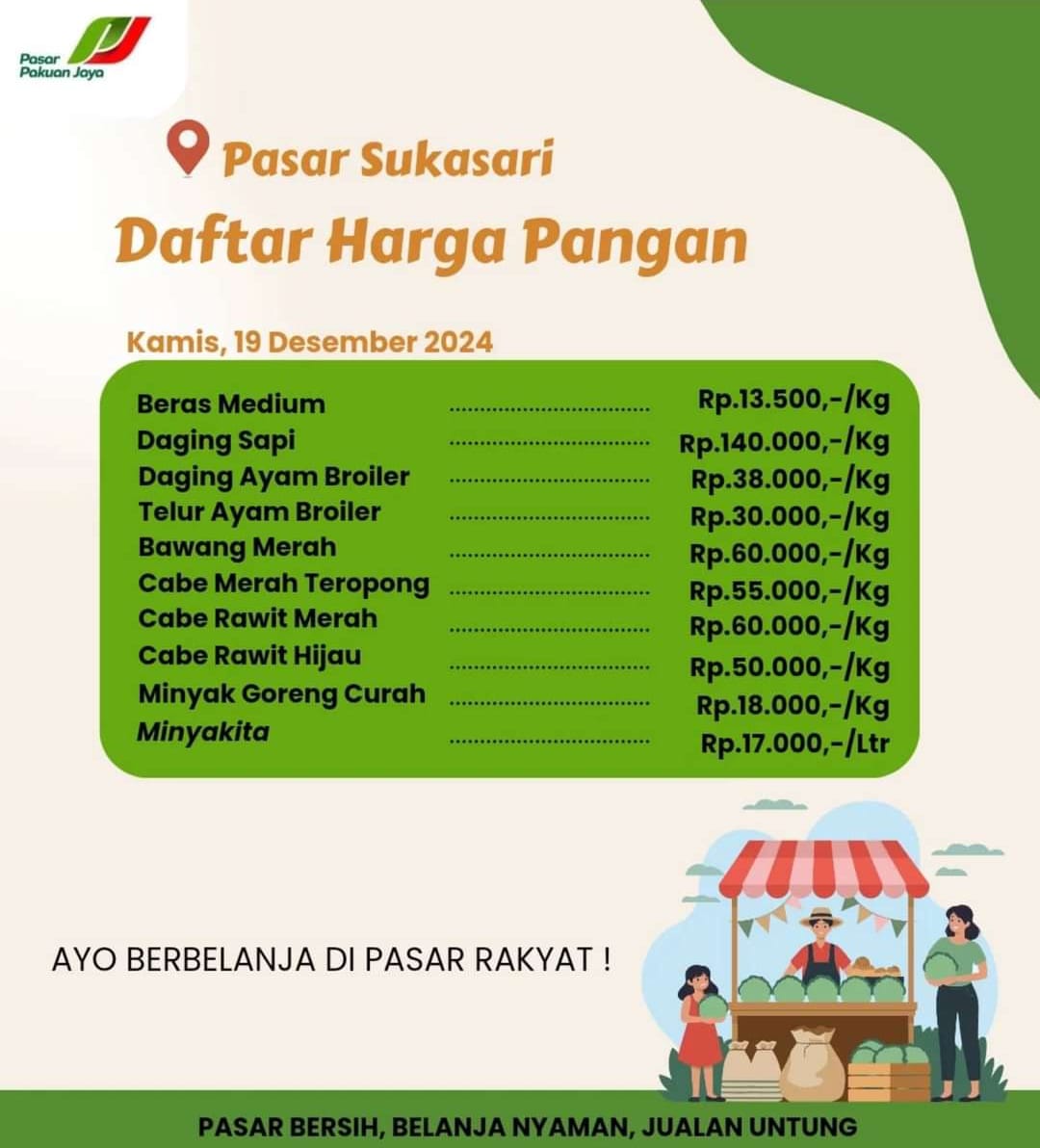 Dirut PPJ Kota Bogor Ajak Belanja di Pasar Rakyat 